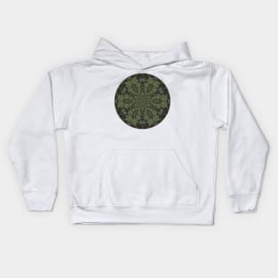 Dark Green Bubbles Kaleidoscope Kids Hoodie